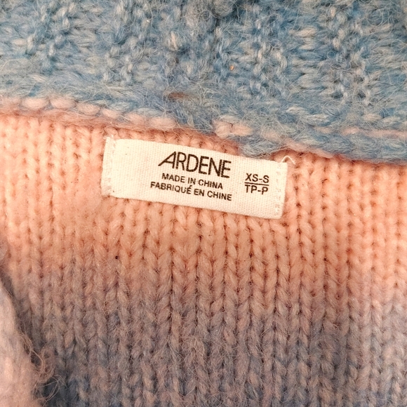 ARDENE - Knitted Pink & Blue Pastel Striped Button Up Cardigan Pastel Goth XS - Picture 4 of 9